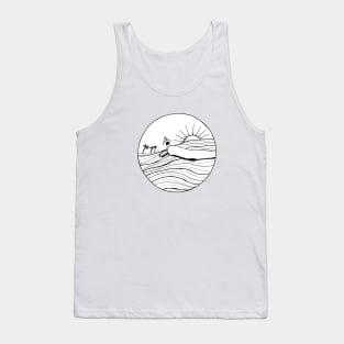 Female Surfer Riding the Wave Tank Top